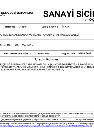 Sanayi Sicil